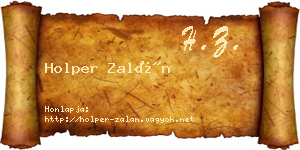 Holper Zalán névjegykártya